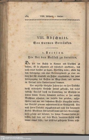 VIII. Abschnitt. Von warmen Getränken