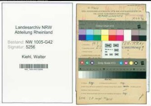 Entnazifizierung Walter Kiehl , geb. 27.02.1905 ()