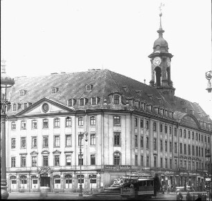 Dresden, Neustadter Rathaus, 1945 zerstört; Reste 1950 gesprengt; Fehre, Johann Gottfried; Berger, Johann Christoph; Knöffel, Johann Christoph