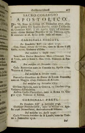 Sacro Collegio Apostolico.