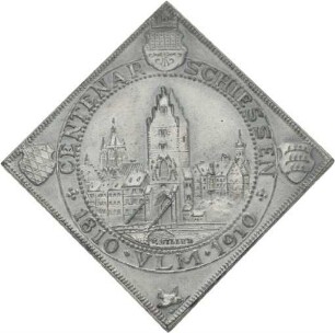 Medaille auf das Centenar-Schießen 1910 in Ulm