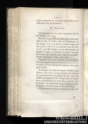 De l'évaporation