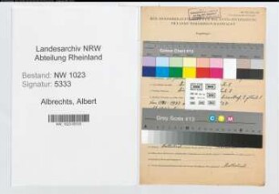 Entnazifizierung Albert Albrechts , geb. 22.01.1891 (Angestellter)