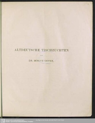 Altdeutsche Tischzuchten