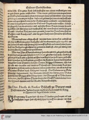An Don Alonso de Fonfeca Bischoffe zu Burgos