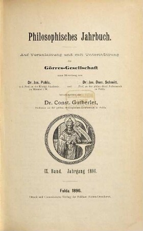 Philosophisches Jahrbuch. 9. 1896