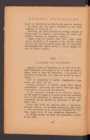 VIII - Llamada "in extremis"