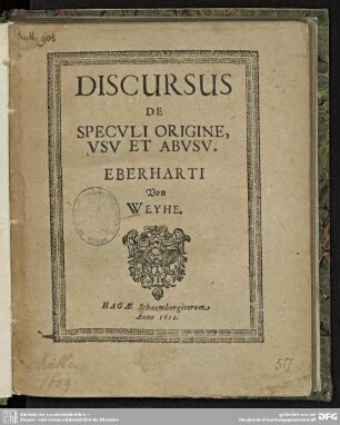 Discursus De Speculi Origine, Usu Et Abusu