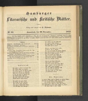 No. 93. 20. November 1852