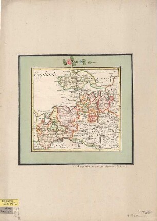 Karte des Reussischen Vogtlands, ca. 1:500 000, Kupferstich, 1759