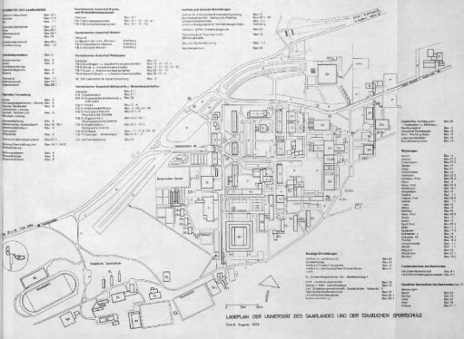 Lageplan der Universität und der Staatlichen Sportschule