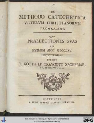 De Methodo Catechetica Vetervm Christianorvm Programma