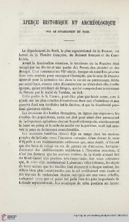 16: Aperçu historique et archéologique sur le département du Nord