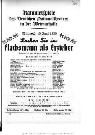 Flachsmann als Erzieher