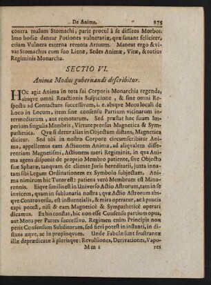 Sectio VI. Animae Modus gubernandi describitur.
