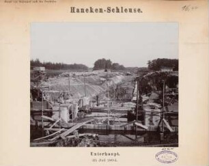 Dortmund-Ems-Kanal. Haneken-Schleuse, Hanekenfähr: Arbeiten am Unterhaupt