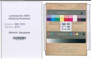 Entnazifizierung Margarete Albrecht , geb. 14.06.1899 ()