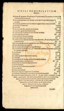 Tituli Nomenclaturae Rerum.