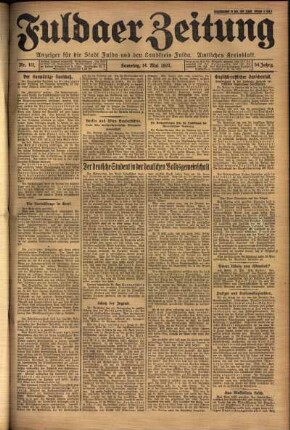 Ausgabe vom Samstag, den 14. Mai 1927.