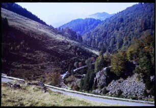 Stohren: Serpentinenstraße mit Talblick