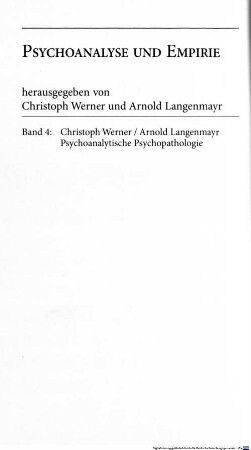 Psychoanalytische Psychopathologie