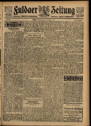 Dritte Ausgabe vom Samstag, den 18. April 1903.