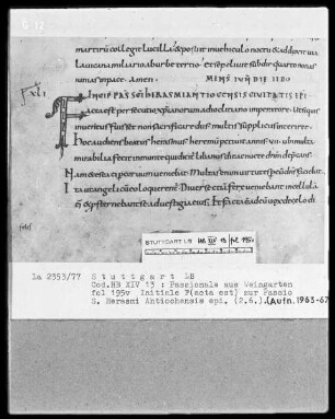 Passionale de Tempore — Initiale F(acta est), Folio 195verso