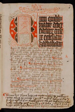 Ermahnung an den Leser, lat. (Abschrift von 1r)