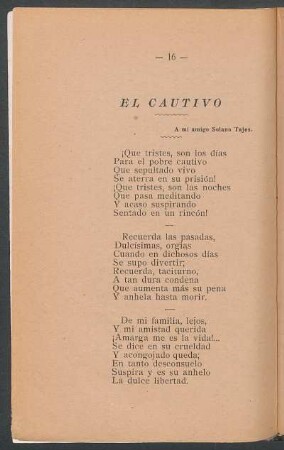 El cautivo : A mi amigo Solano Tajes