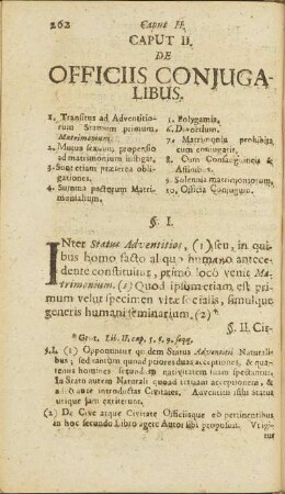 Caput II. De Officiis Conjugalibus