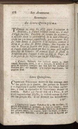 Sommaire du livre Quinzième. - Livre Seizième.