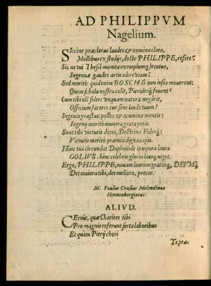 Ad Philippum Nagelium.