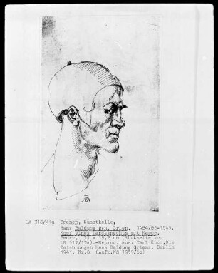 Kopf eines Landsknechts mit Kappe, Folio recto