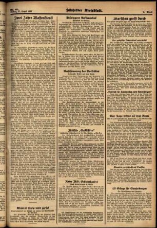 Zweite Ausgabe vom Freitag, den 27. August 1937.