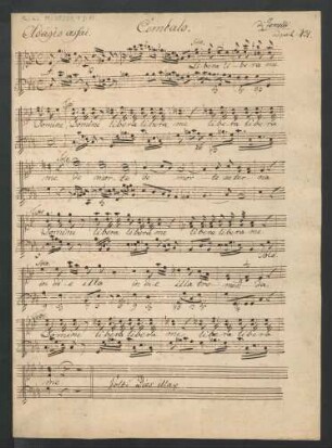 Libera me; V (4), strings, cemb; c-Moll; HocJ E.2