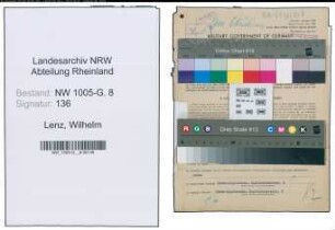 Entnazifizierung Wilhelm Lenz , geb. 17.05.1897 (Ingenieur)