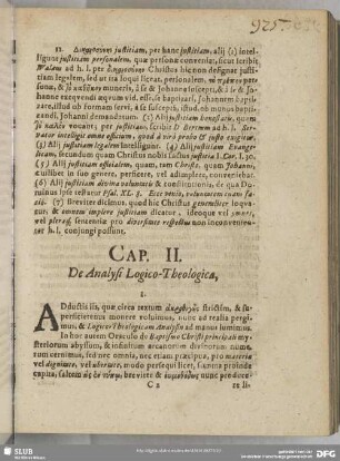 Cap. II. De Analysi Logico-Theologica