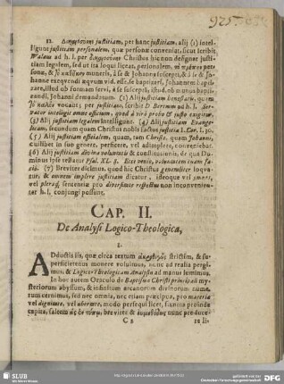 Cap. II. De Analysi Logico-Theologica