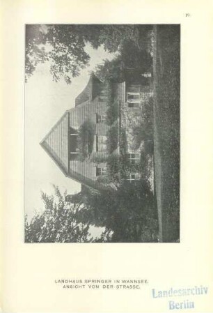 Landhaus Springer in Wannsee. Ansicht von der Strasse