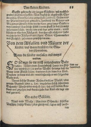 Von dem Abfallen und Mägere der Kinder/ und wann denselben die Glieder schwinden.