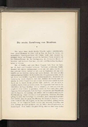 Die zweite Zerstörung von Mombasa.