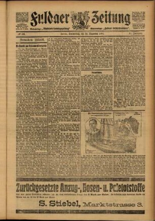 Zweite Ausgabe vom Donnerstag, den 14. Dezember 1905.