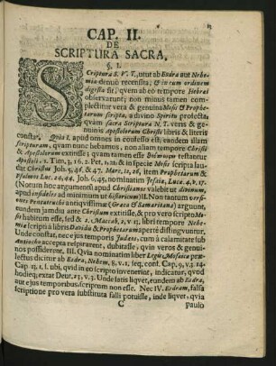 Cap. II. De Scriptura Sacra