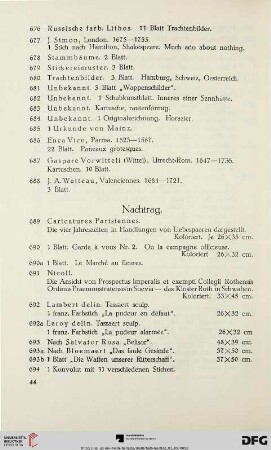 Nachtrag (Nr. 689-694)