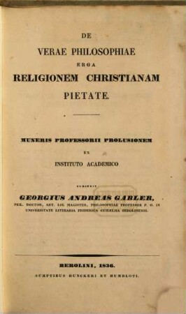 De verae philosophiae erga religionem christianam pietate