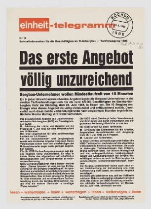 "Das erste Angebot völlig unzureichend"