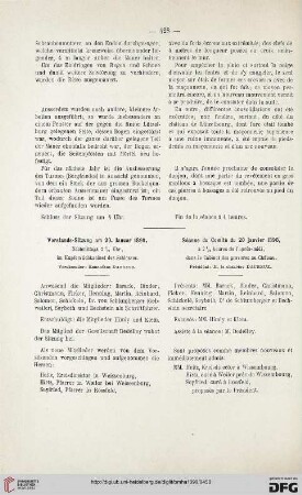 Vorstands-Sitzung am 20. Januar 1898 / Séance du Comité du 20 janvier 1898