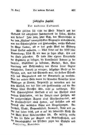 Siebzigstes Kapitel. Der moderne Sokrates