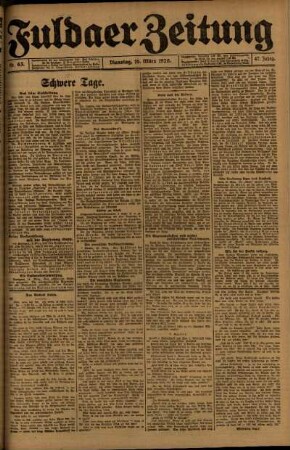 Ausgabe vom Dienstag, den 16. März 1920.