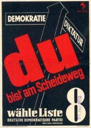 Wahlpostkarte der Deutschen Demokratischen Partei